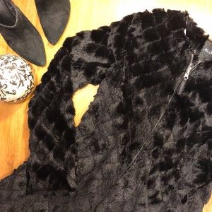 Black Faux Fur Coat